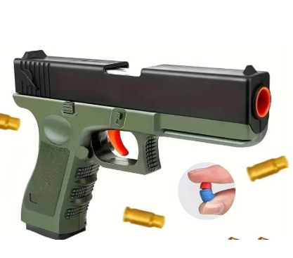 Glock Soft Bullet Shell Ejection Toy Gun Manual Plastic Gun With Cylincer Adult Kids Outdoor Toy