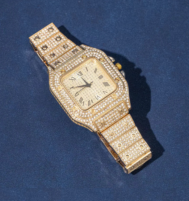 Luxury Gold Watch Necklace And Bracelet Set